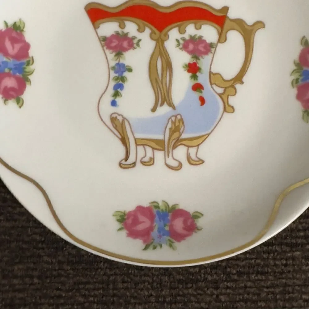 St. Martin Email de Limoges Decore a La Main a.f. Marino Floral Cup Print Saucer